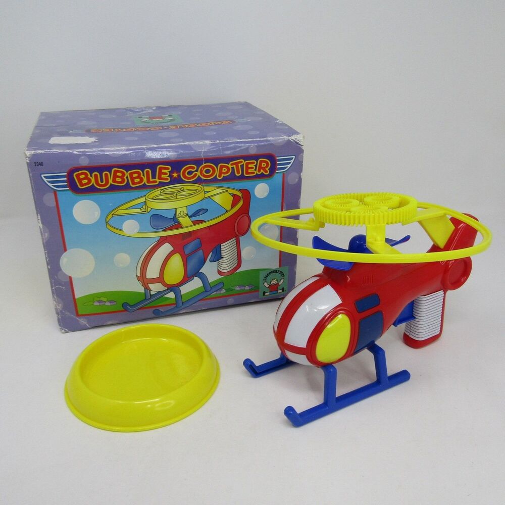 Vintage 1993 Discovery Toys Bubble Copter Helicopter Bubble Blower Toy w/ Box